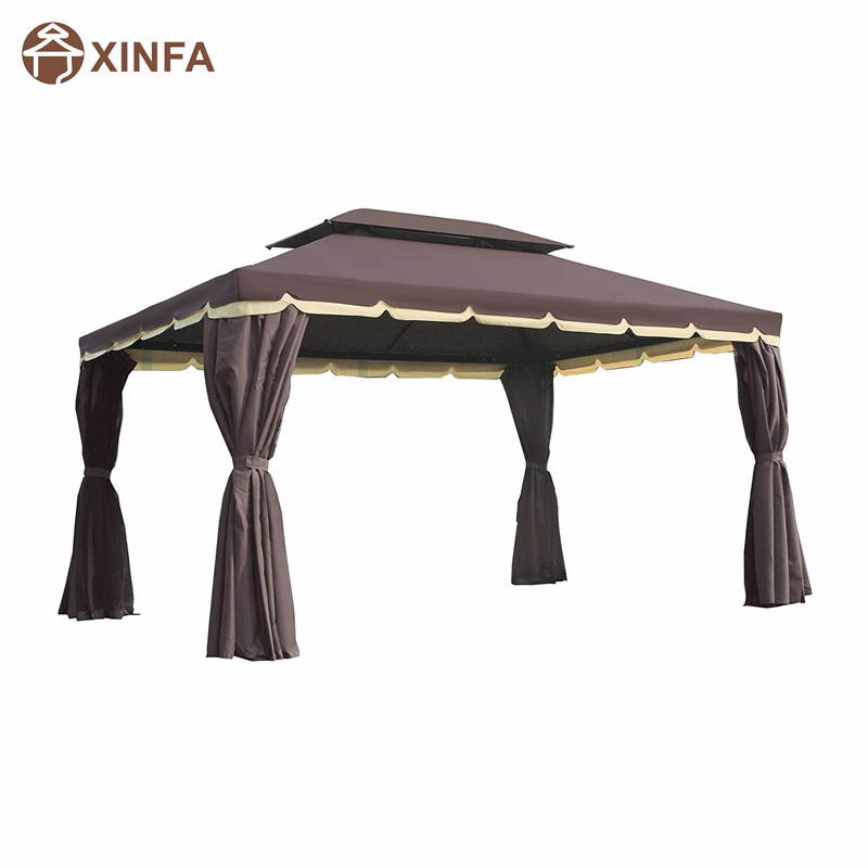 10 \\\\ \'x 13 \\\\\' Patio Gazebo Dubbel tak utomhus Gazebo Canopy Shelter mednetting&gardiner, kaffe