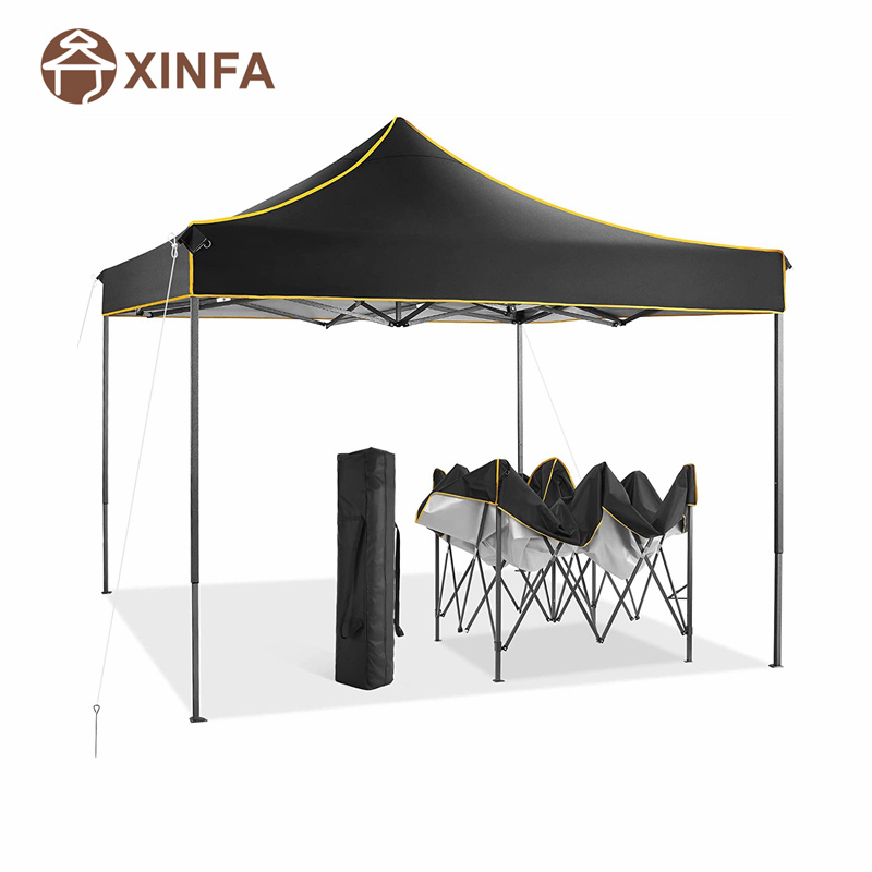 10x 10 pop -up canopy tält kommersiellt Instant Gazebo vattentätt taktält för fester camping svart